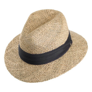 Natural Seagrass Straw Safari Fedora Hat