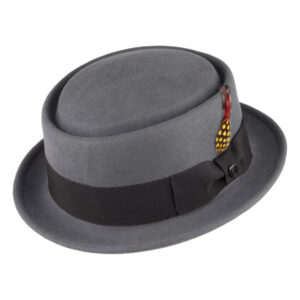Brown Crushable Diamond Crown Pork Pie Hat