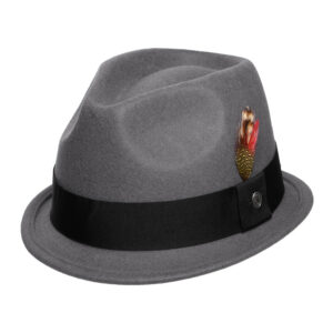 Grey Wool Felt Crushable Trilby Hat